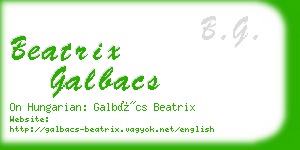 beatrix galbacs business card